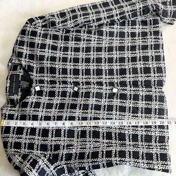 August Silk Vintage 100% Silk Blazer Black & White Women’s M - Picture 8 of 9
